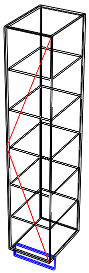 Tall 1 Door Right WIREFRAME